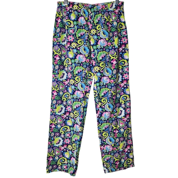 Disney Parks Minnie Mouse Floral Paisley Bright Colorful  Cotton Pajama Pant S - Picture 1 of 9